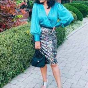 Holiday Vibes! NWT Sergio Hudson for Target turquoise bodysuit